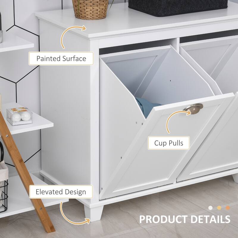 Homcom Tilt-Out Laundry Sorter Bathroom Cabinet