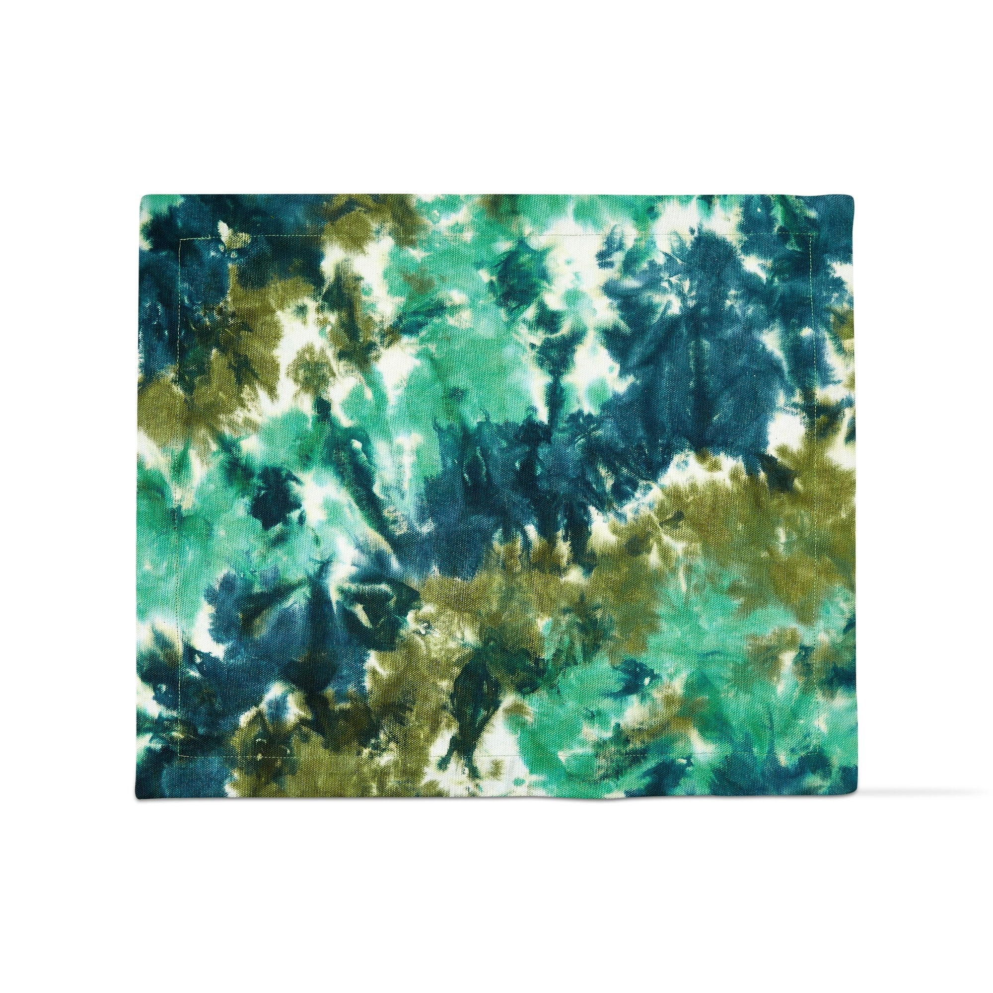 Blue Multi Tie Dye Cotton Placemat - Summer Vibes, Machine Washable, 19" L x 14.5" W, Perfect for Dining