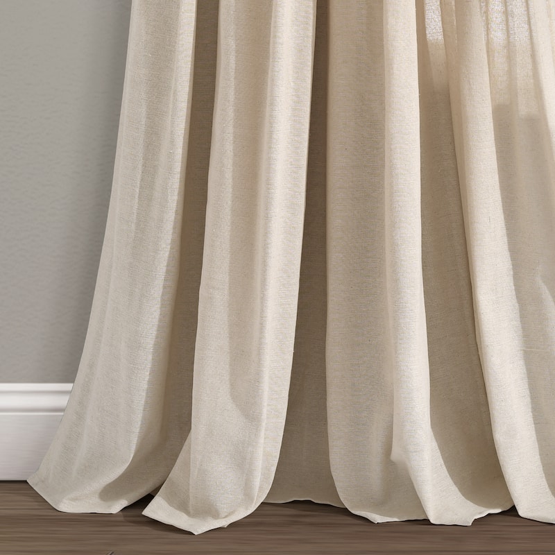 Lush Decor Linen Button New Window Curtain Single Panel - 108" x 40"