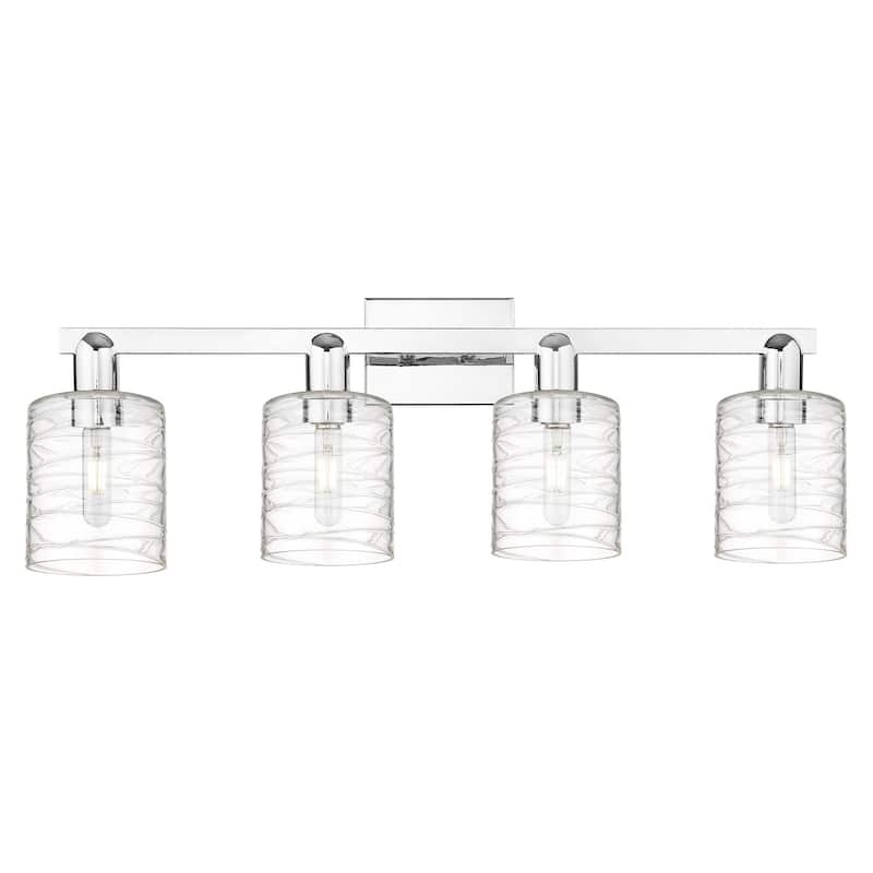 Innovations Lighting 716-4W-11-32 Cobbleskill Vanity Cobbleskill 4 - Polished Chrome / Deco Swirl