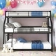 preview thumbnail 2 of 18, Twin XL/Full XL/Queen Triple Bunk Bed with Ladder & Guardrails,Black