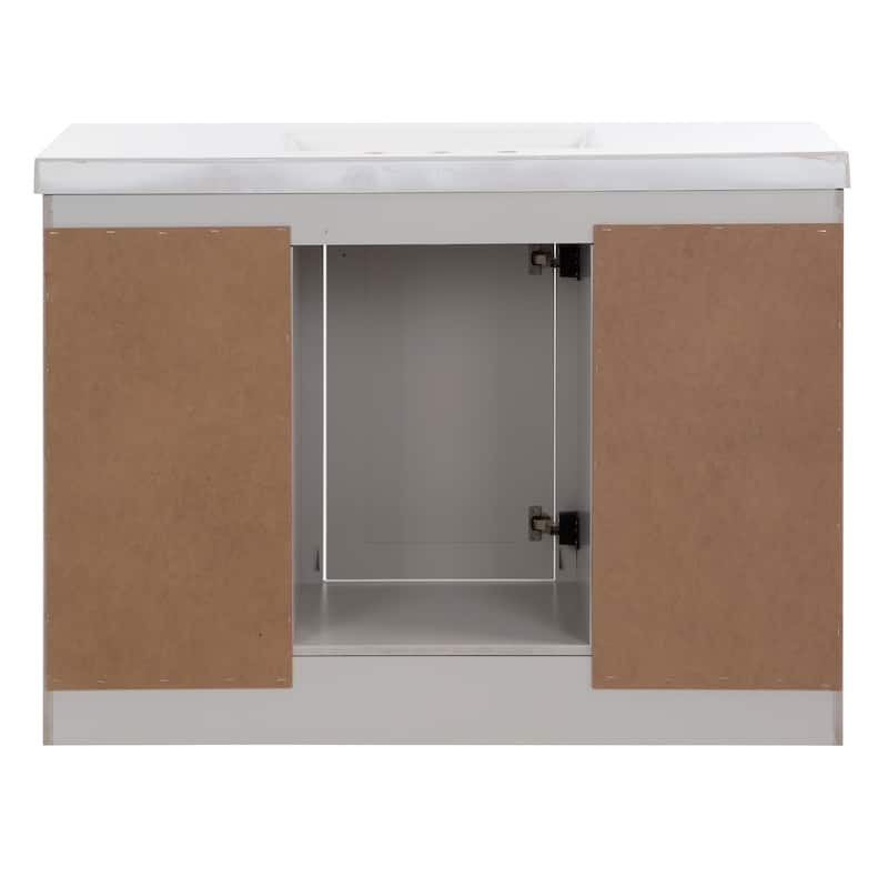 Chamiree 48.5" Bathroom Vanity With Cabinet, 6 Drawers, and White Sink Top