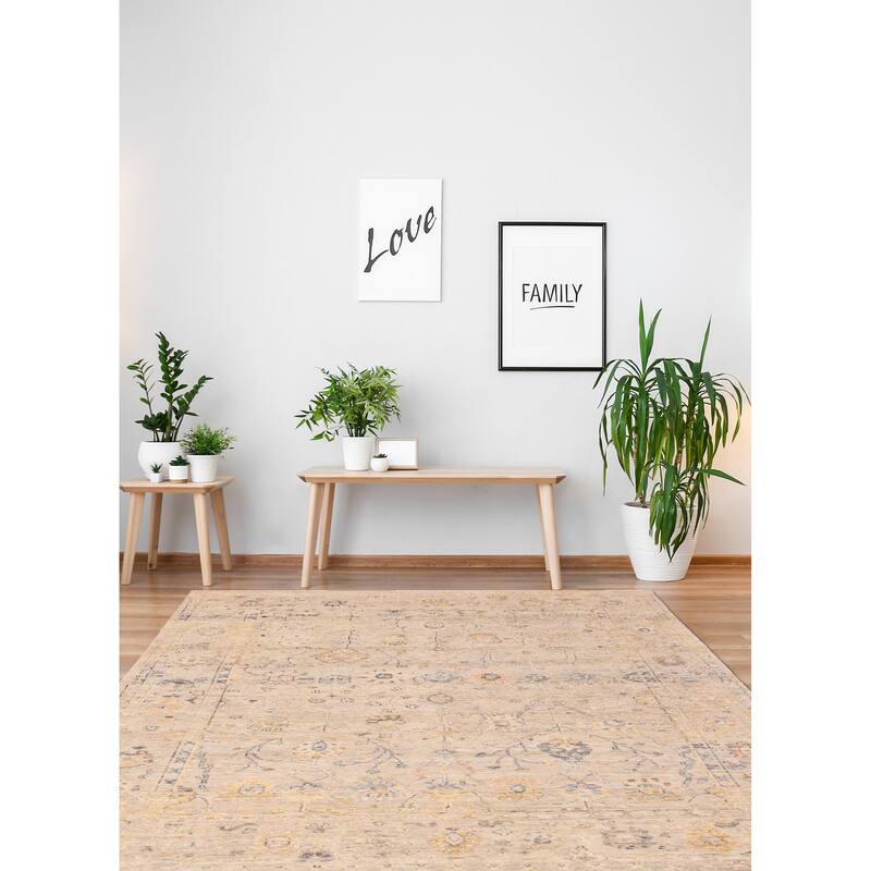 ECARPETGALLERY Hand-knotted Modern Oushak Light Grey Wool Rug - 7'8 x 9'8