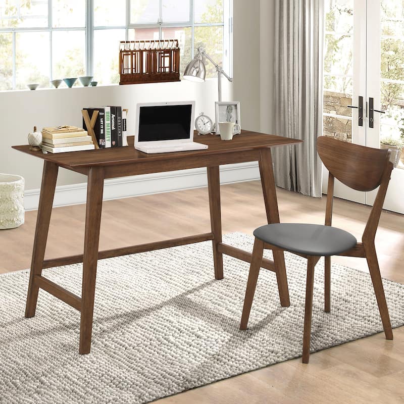 Karri 2-Piece Home Office Computer Desk and Chair Set Walnut