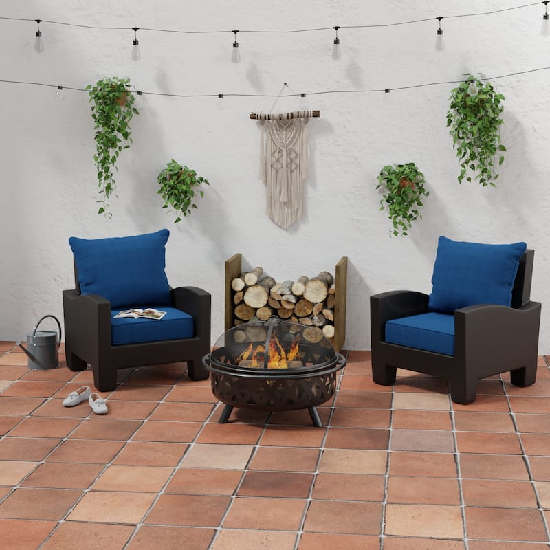 24 x 46 Outdoor Deep Seat Cushion Set with Welt - 46.5'' L x 24'' W x 6'' H - Tory Bisque