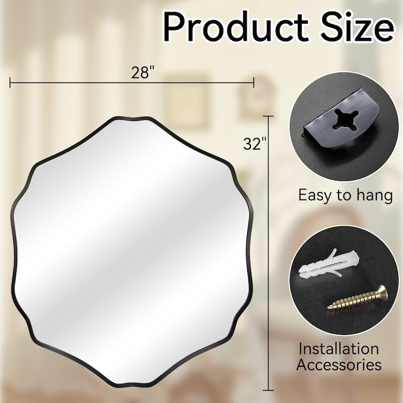 Unique Aluminum Alloy Framed Scallop Wall Mirror with Artistic Design