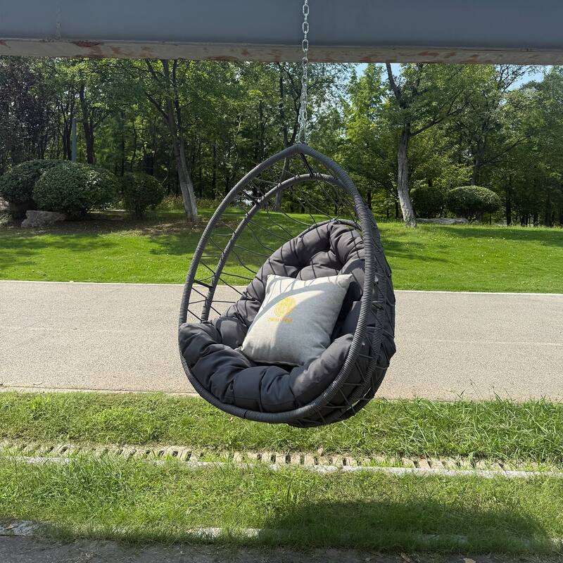 Outdoor Garden Rattan Egg Swing Chair, Hanging Chair PE hanging Chair
