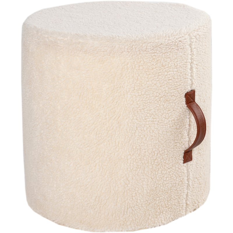 Artistic Weavers Eilee Faux Imitation Fur 16-inch Pouf with Handle