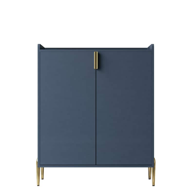 GDFStudio - Marlowe Wood Liquor Buffet Cabinet with Wine Rack and Adjustable Storage Shelf