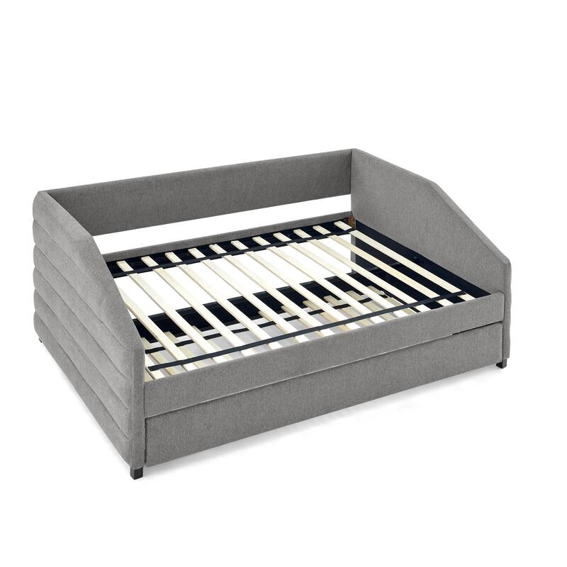 Linen Tufted Daybed with Trundle