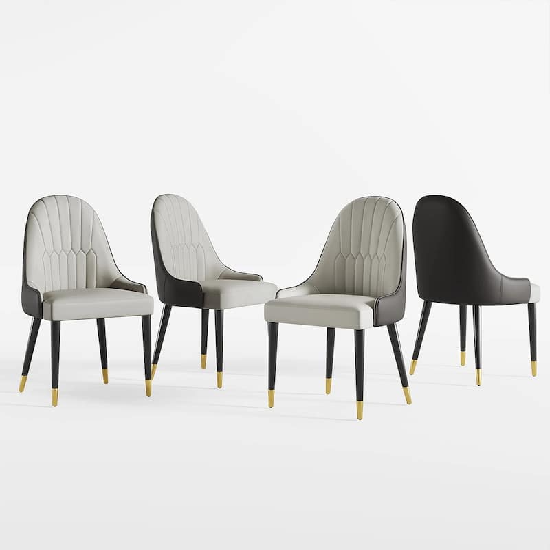 Dining Chair Modern Accent Chairs Faux Leather Side Chairs (Set of 4)