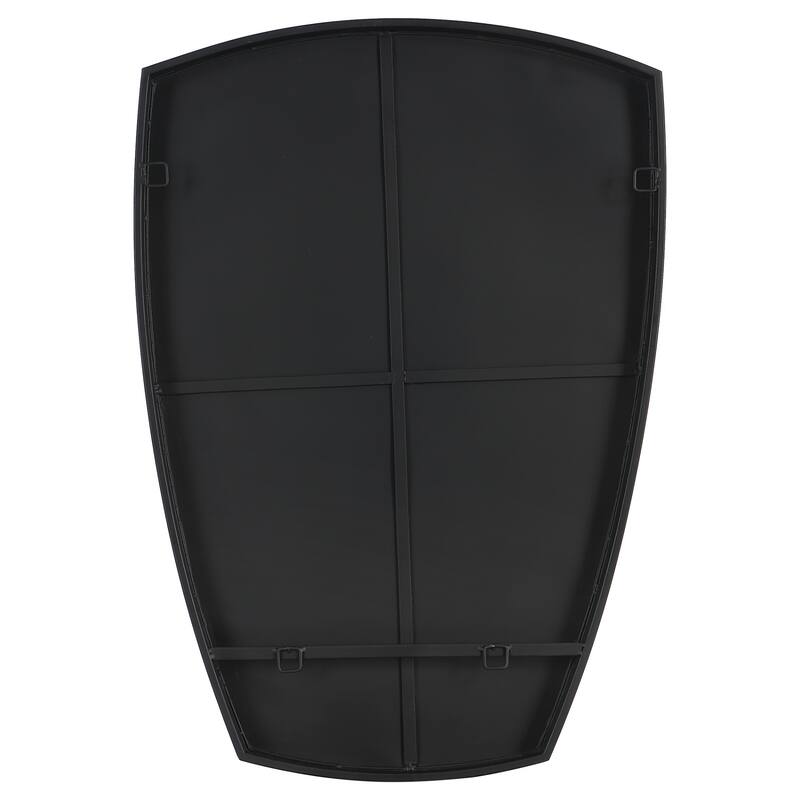 Curved Framed Beveled Wall Mirror - 36" - Black