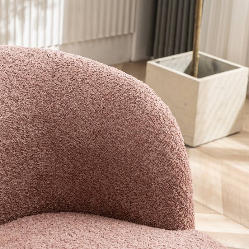 Swivel Accent Chair, Furry Round Barrel Chair