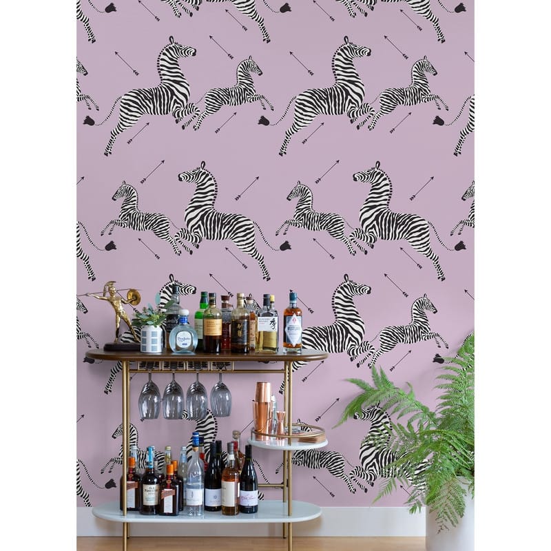 Scalamandre Lilac Zebra Safari Peel & Stick Wallpaper