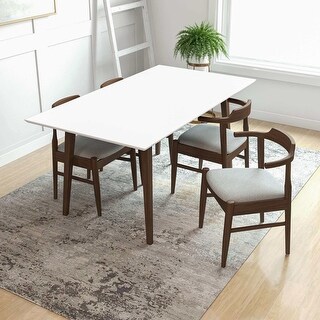 Modern Style Solid Wood Rectangular Dining Kitchen Table 47" - Bed Bath ...