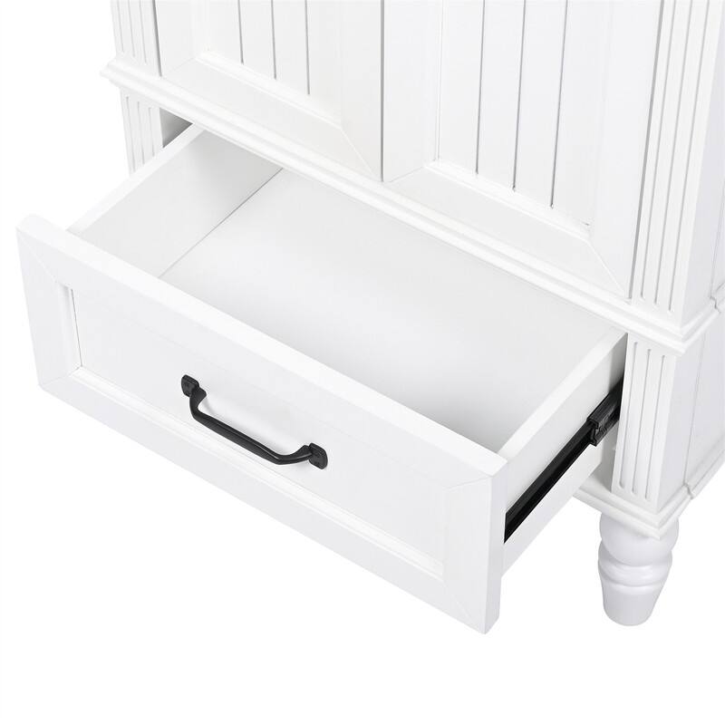 20" Bathroom Vanity with Ceramic Sink Combo, Modern Bathroom Storage Cabinet with 2 Doors and 1 Storage Drawer