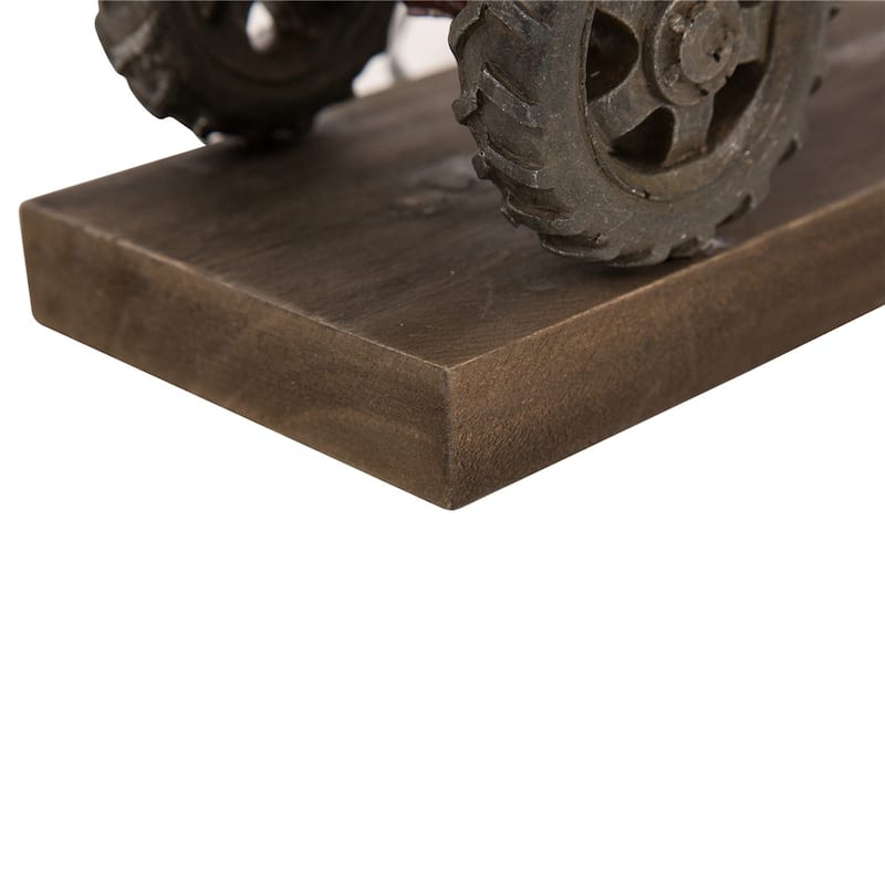 Glitzhome 18.9"H Polyresin Farmhouse Tractor Table Lamp