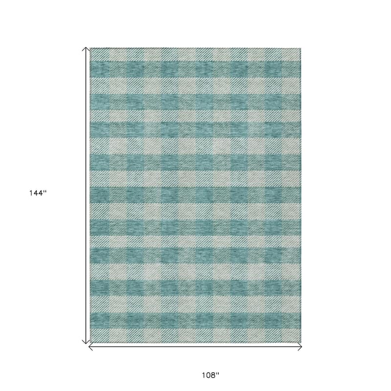 HomeRoots Plaid Transitional Rectangle Outdoor Rug
