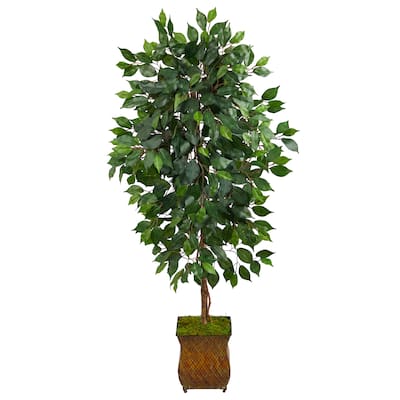 51" Ficus Artificial Tree in Metal Planter - 9"