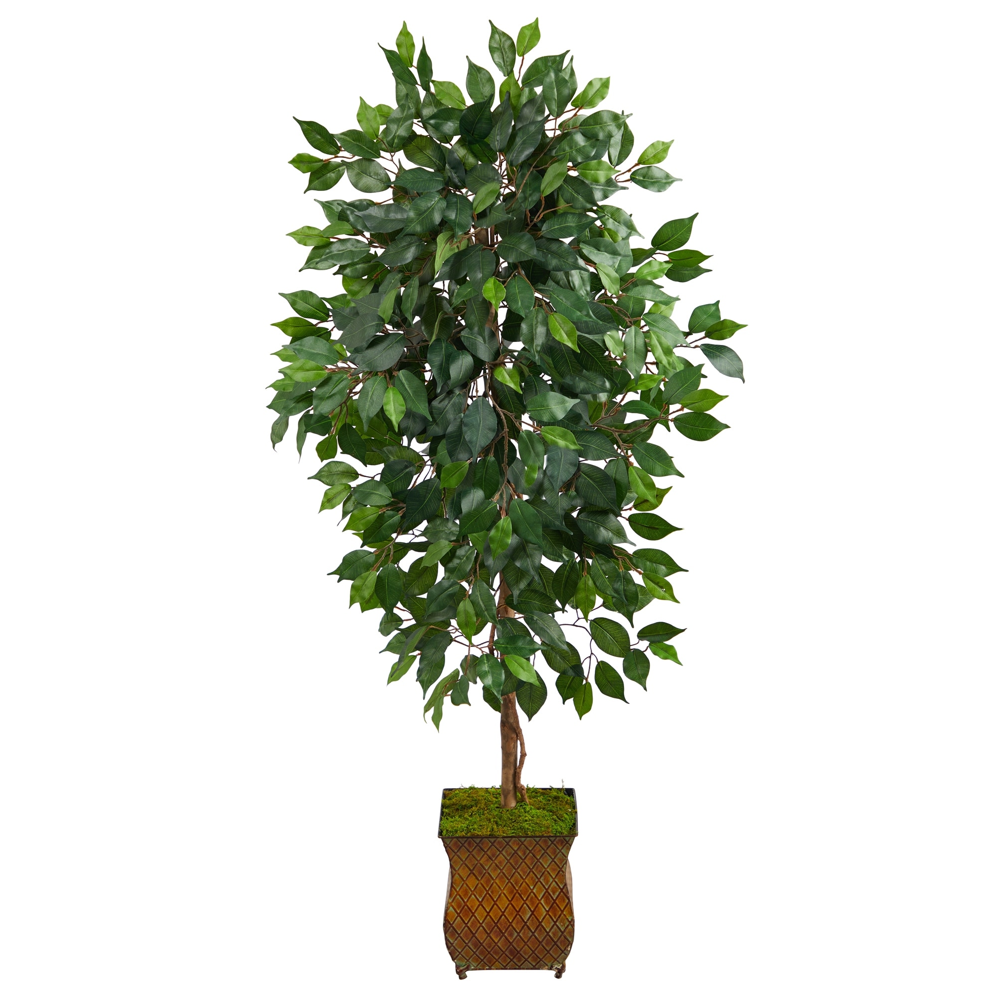 51" Ficus Artificial Tree in Metal Planter - 9"