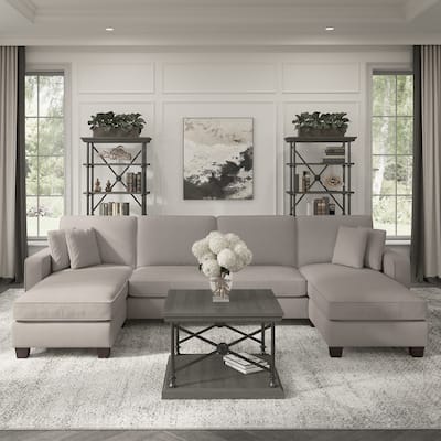 Stockton 130W Sectional Couch with Double Chaise by Bush Furniture