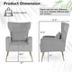 preview thumbnail 20 of 30, Costway Velvet Upholstered Wingback Chair with Lumbar Pillow & Golden - See Details