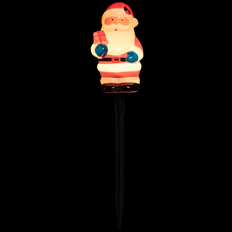 Set of 4 Lighted Santa Claus Christmas Pathway Markers 16"