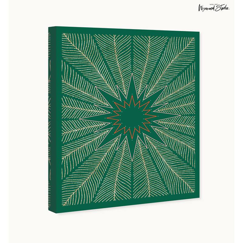 Wynwood Studio Canvas Holiday and Seasonal Glam Star Holiday Season Green Modern & Contemporary Wall Art Canvas Print