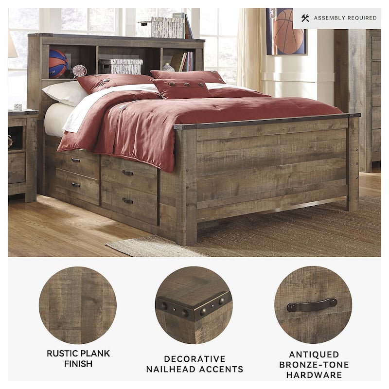 Trinell Bookcase Bed with Trundle Storage