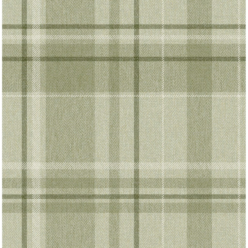 Fine Decor Harris Green Plaid Chevron Wallpaper