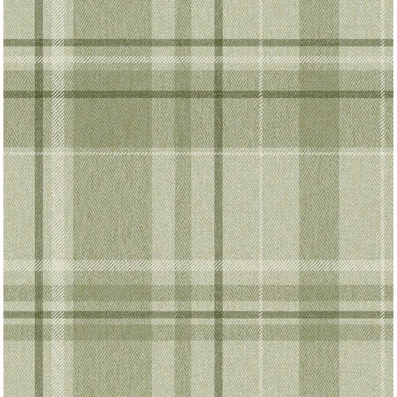 Fine Decor Harris Green Plaid Chevron Wallpaper