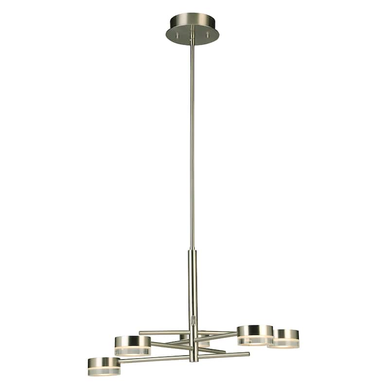 Eglo Transton LED 5-Light Chandelier w/ Brushed Nickel Finish - Nickel
