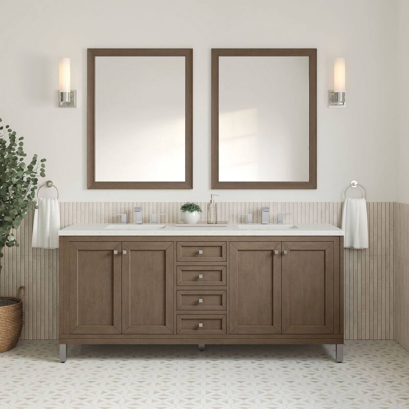 James Martin Vanities 305-V72-3LDL Chicago 72" Double Basin Wood