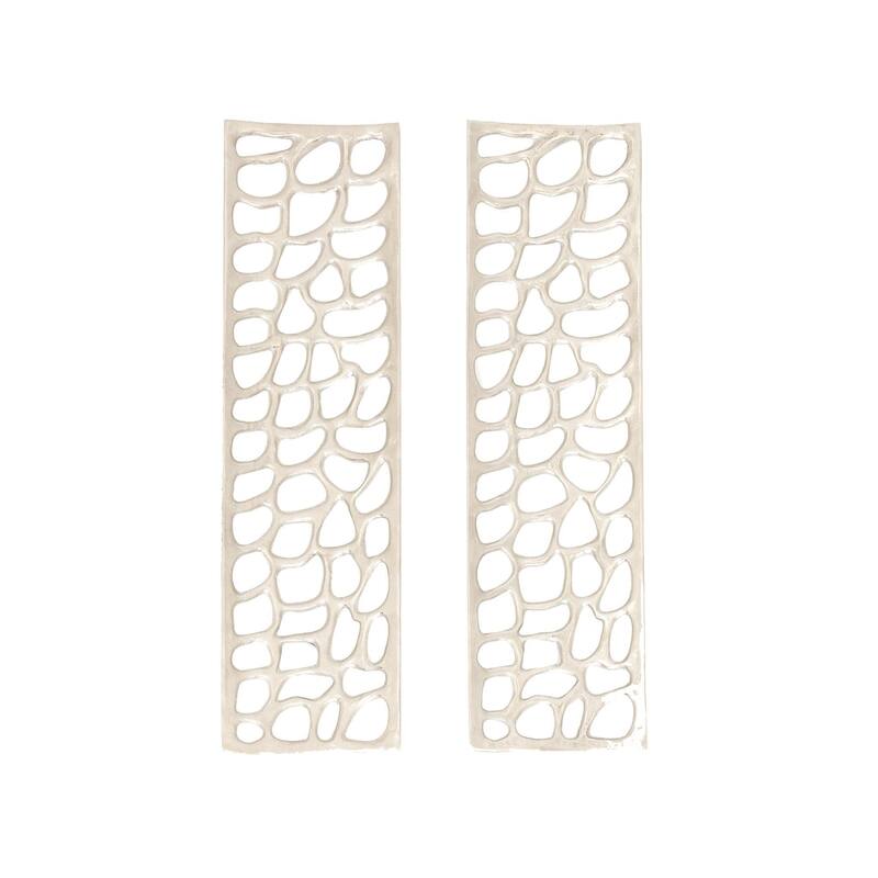 Aluminum Metal Abstract Cutouts Home Wall Decor - Set of 2 Silver - Roche River Decor - Silver