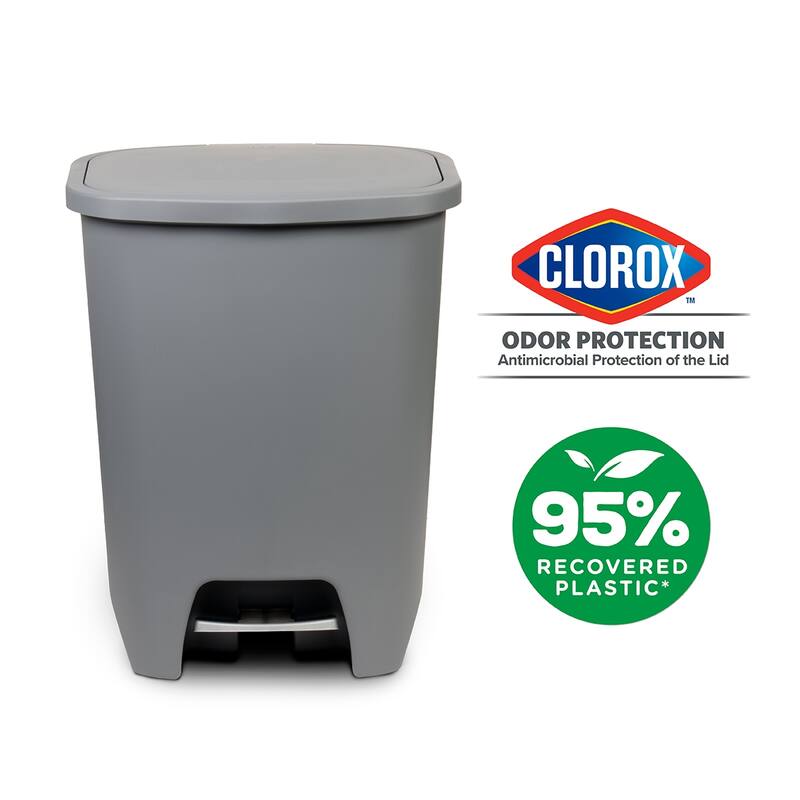 Glad Grey Step-on Plastic Trash Can