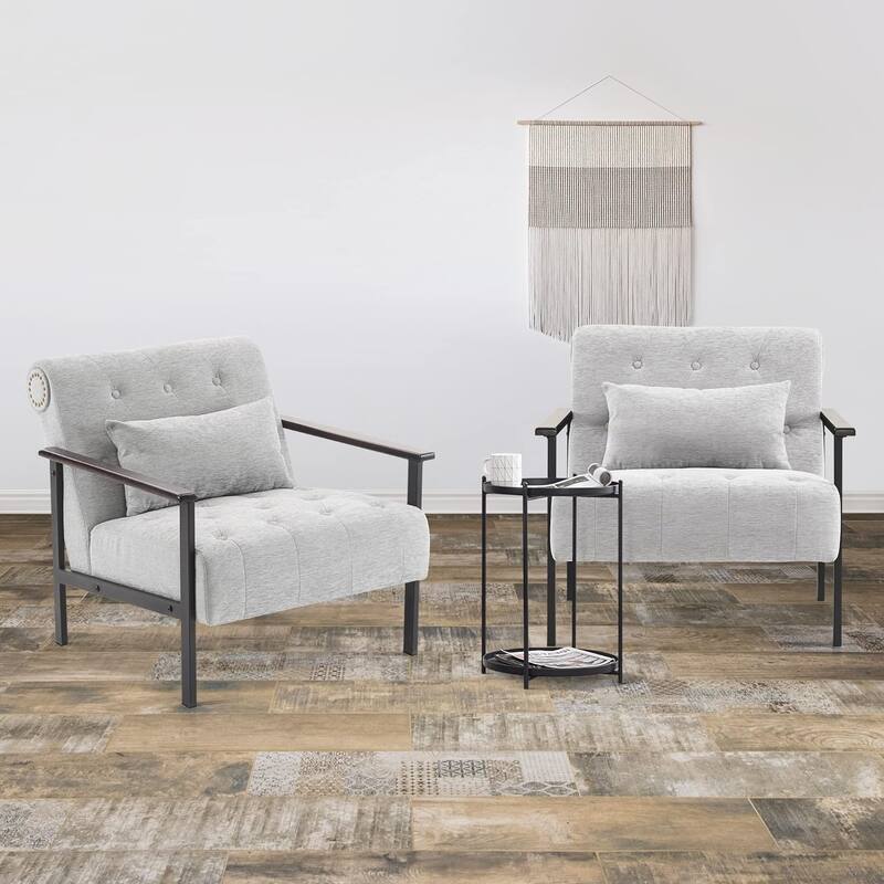 MCombo set of 2 Modern Accent, Ergonomics Lounge Chair for Living Room, Chenille, HQ417