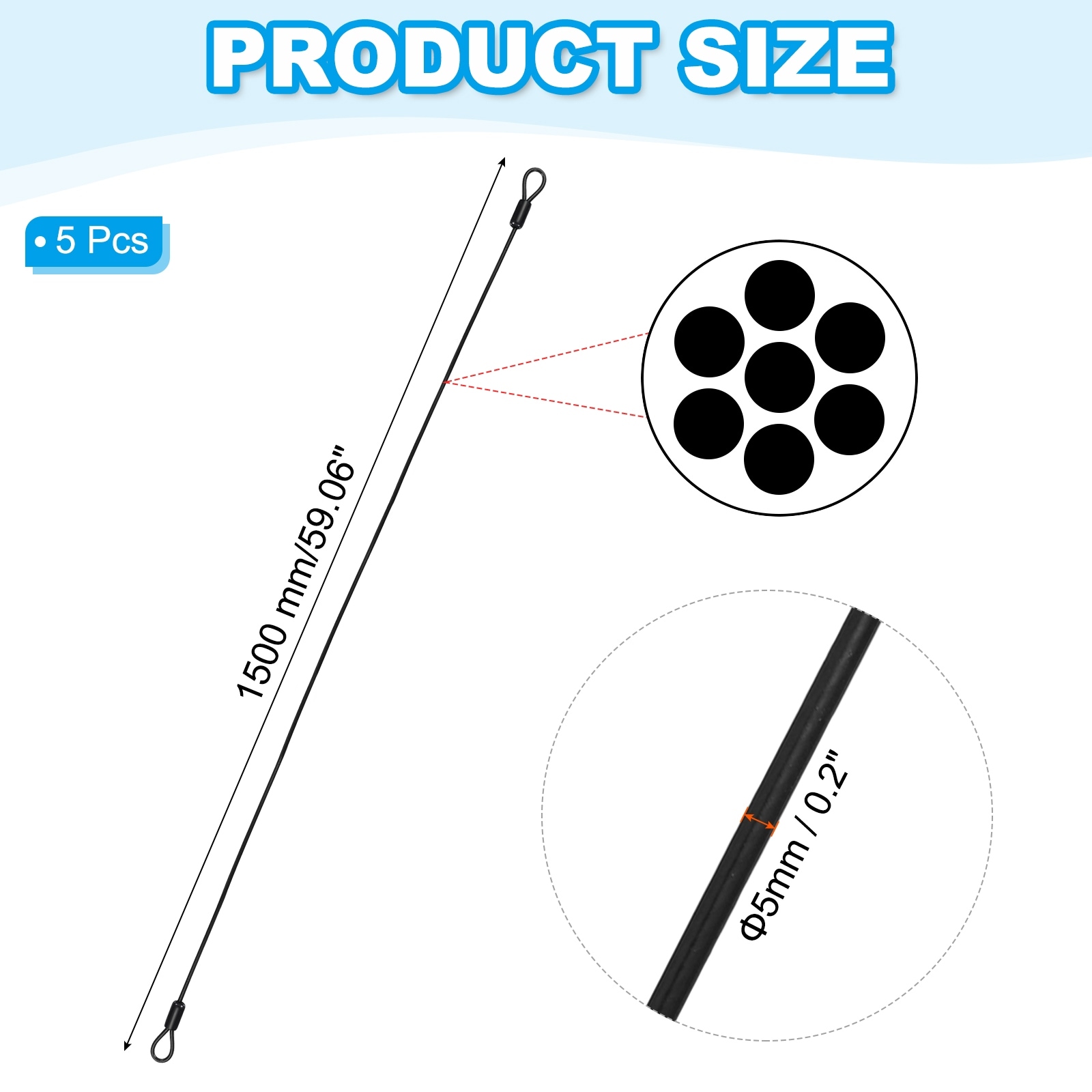 Vinyl Coated Stainless Steel Cable with Loops Flexible Wire Rope Security Chain Lanyard Lock for Outdoor Luggage Lock