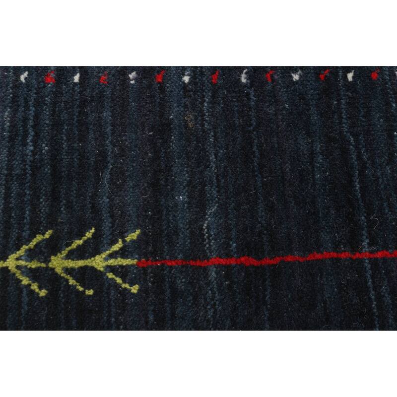 ECARPETGALLERY Hand Loomed Kashkuli Gabbeh Dark Navy Wool Rug - 3'1 x 4'8
