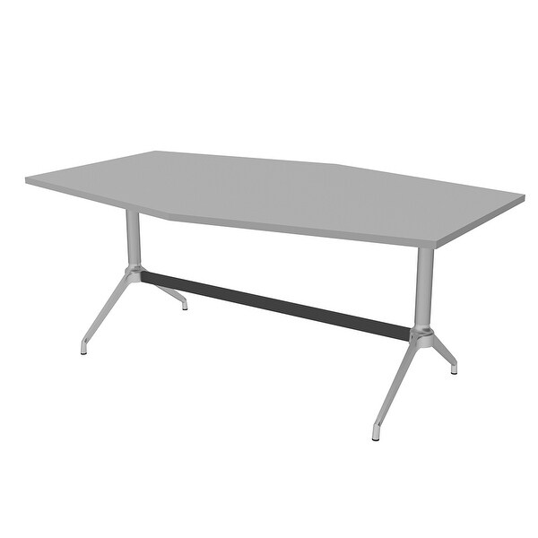4x6 Hexagon Meeting Room Table With Trestle Base And Power Unit