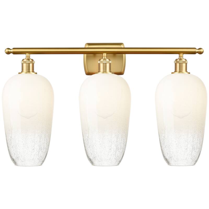 Innovations Lighting Endless Possibilities Ballston - Brookhaven Flute - 3 Light 27" Bath Vanity Light - Satin Gold/Opal