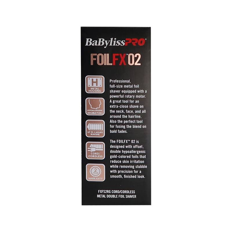 BaByliss Pro FOILFX02 Cordless Metal ROSE GOLD Double Foil Shaver FXFS2RG-ROSE GOLD + Fade Brush + 9" Comb