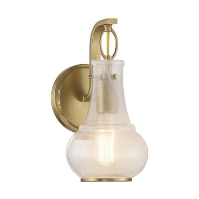 Warm Brass One Light Wall Sconce from the Adams Collection