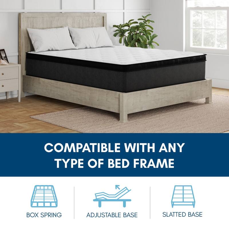 Amaris, 14-Inch, Cooling Copper Infused Memory Foam Euro Top Hybrid Mattress, CertiPUR US and Greenguard Gold Certified