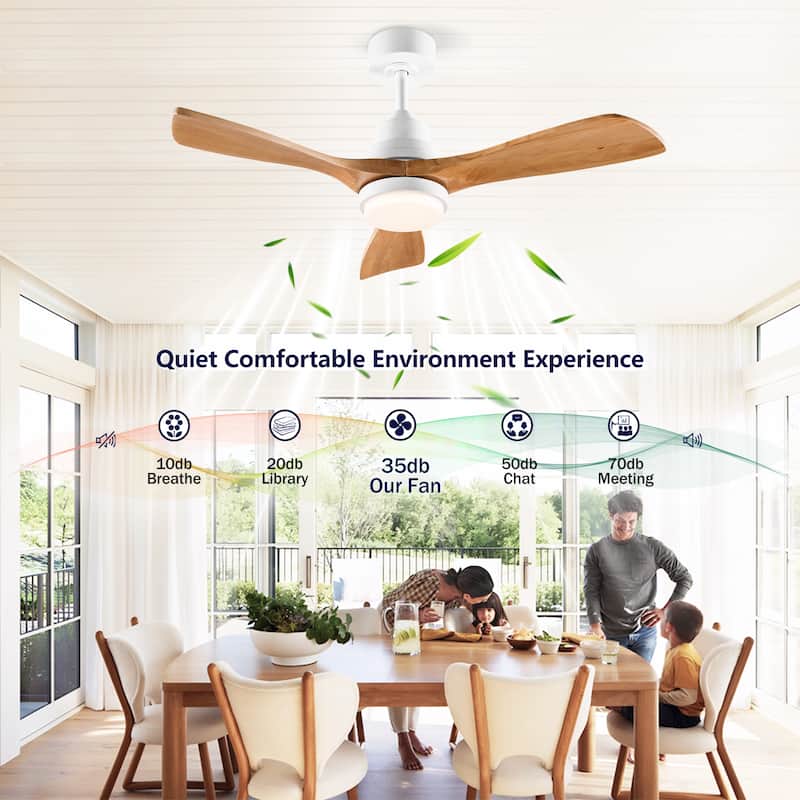 42" Ceiling Fan w/ 3 Color Dimmable Remote Control Reversible DC Motor, Led Light