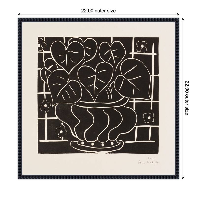 Kate and Laurel Corbeille de begonias 1938 Henri Matisse by Nostalgia Prints Framed Canvas Wall Art Print