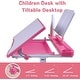 preview thumbnail 9 of 19, Kids Art Desk Drafting Table Desk Set with Adjustable Height, 40-Degree Tiltable Children Desktop, LED Light, Bookstand