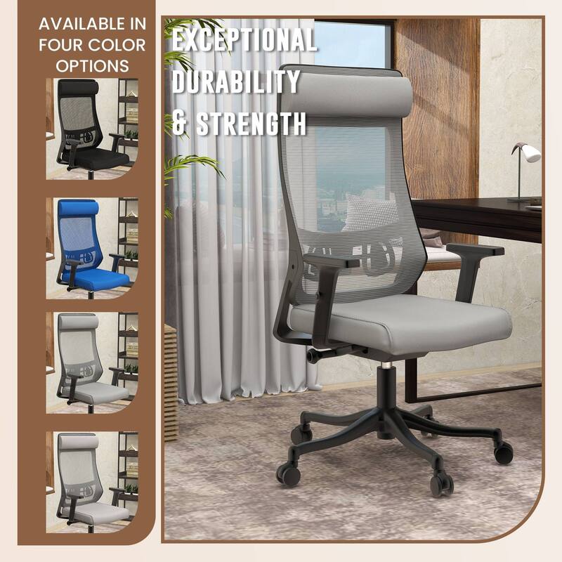 Dale Mesh Back Ergonomic Office Chair with Adjustable Height/Arms Cotton Padded Seat Tilt Swivel for Home Office or Conference