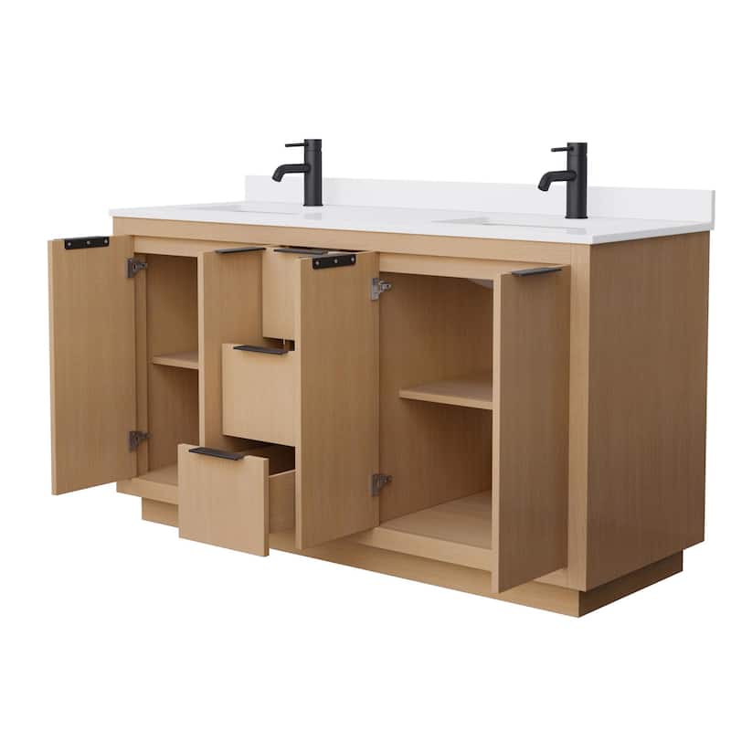 Wyndham Collection Maroni 60" Free Standing Double Basin Vanity Set