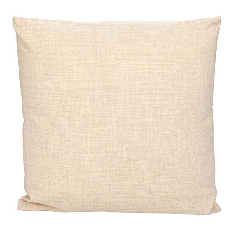 Woven Cotton Slub Printed Pillow with Abstract Face