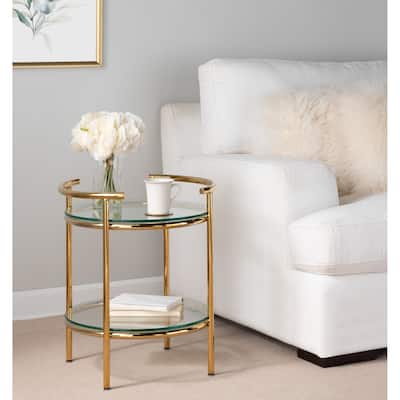 Silver Orchid Caines Tiered Side Table